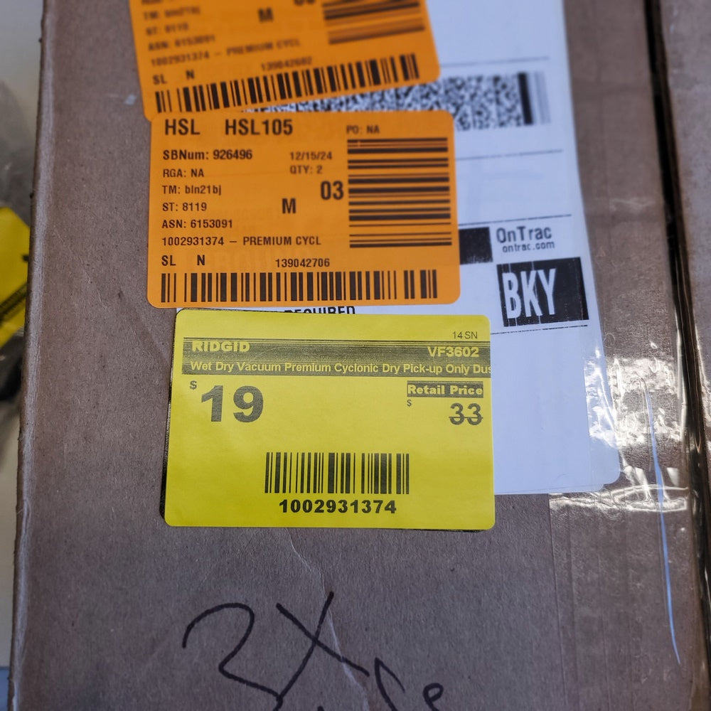 Wet Dry Vacuum Premium Cyclonic Dry Pick-up Only Dust Bags for Select 12-16 Gallon (VF3602) Wet Dry Vacuum Premium Cyclonic Dry Pick-up Only Dust Bags for Select 12-16 Gallon (VF3602)